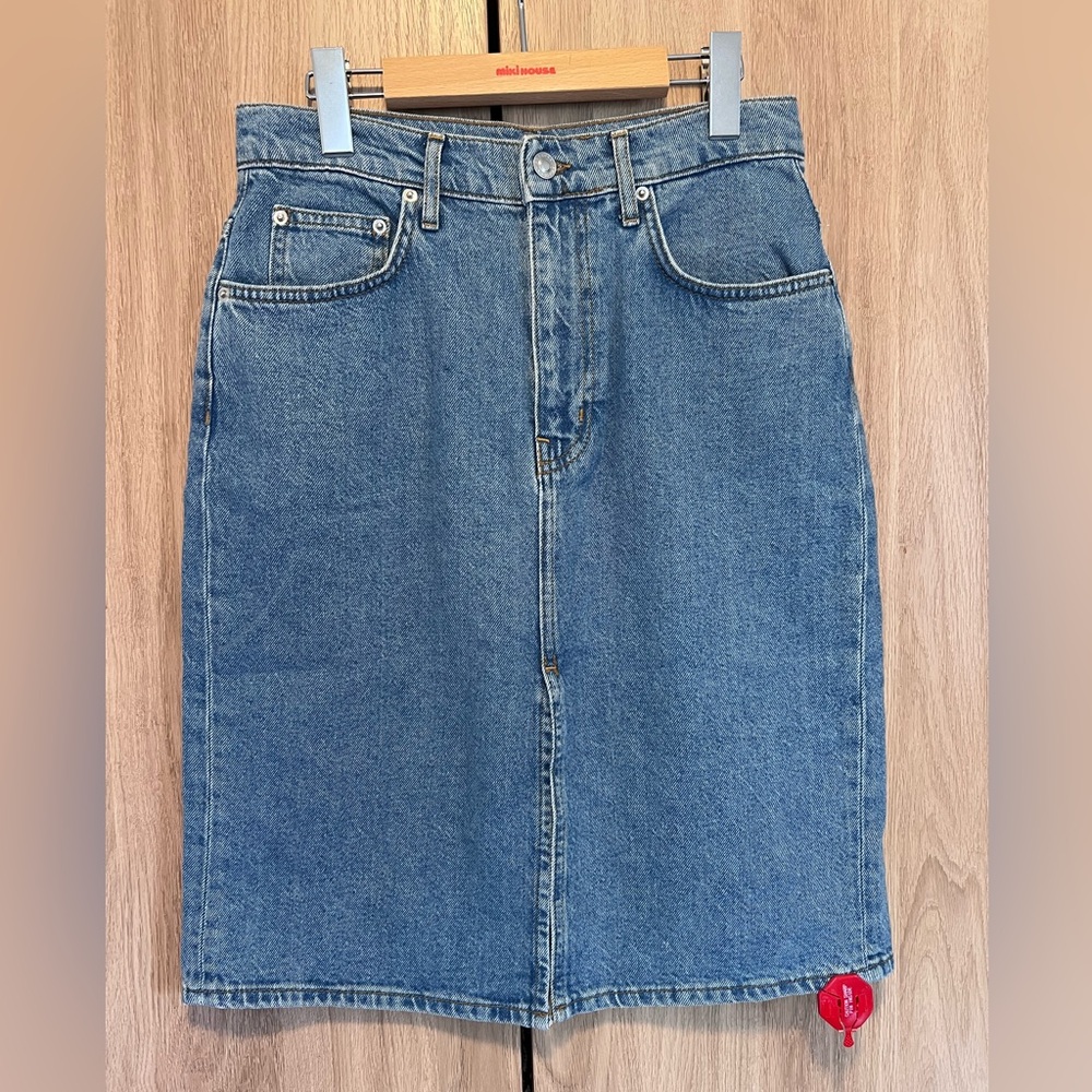 NWT Derek Lam Crossby Sutton Vintage bright blue jeans pencil skirt